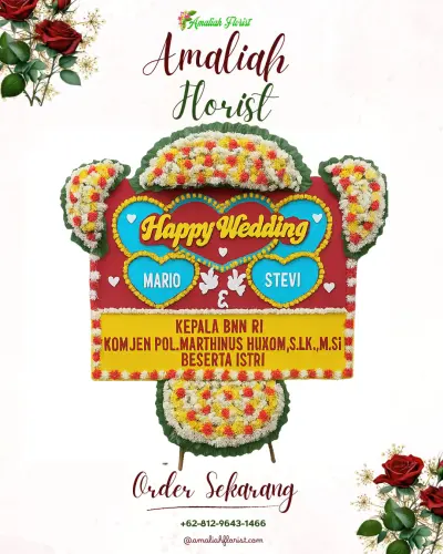 Karangan Papan Bunga Pernikahan di Dandangan